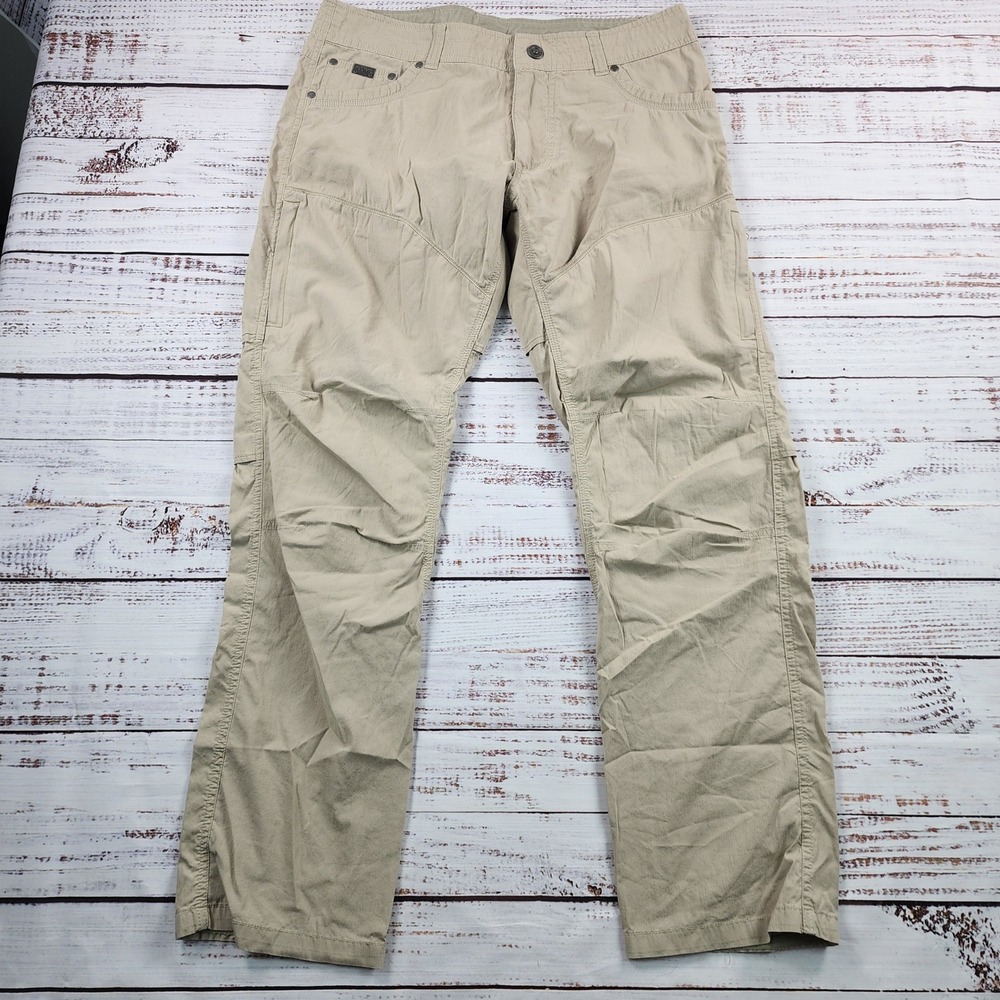Kuhl 5131 Kontra Air Pants Men's 34x32 Light Khaki Vented Stretch Hiking